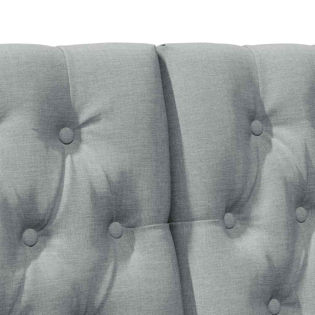 Gepolstertes Kopfteil Hellgrau 135 cm Massives Kiefernholz