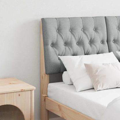 Gepolstertes Kopfteil Hellgrau 120 cm Massives Kiefernholz