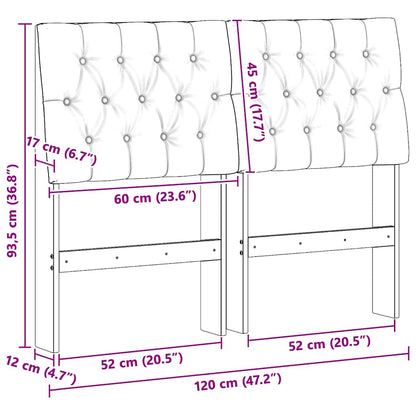 Gepolstertes Kopfteil Hellgrau 120 cm Massives Kiefernholz