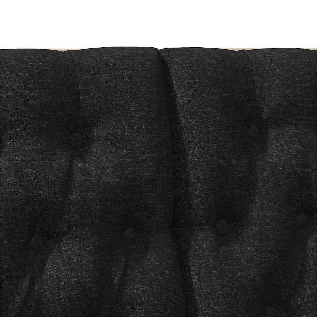 vidaXL Gepolstertes Kopfteil Schwarz 120 cm Massives Kiefernholz