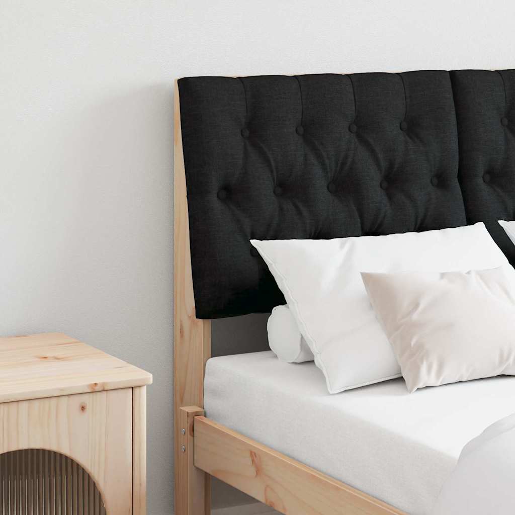 vidaXL Gepolstertes Kopfteil Schwarz 120 cm Massives Kiefernholz