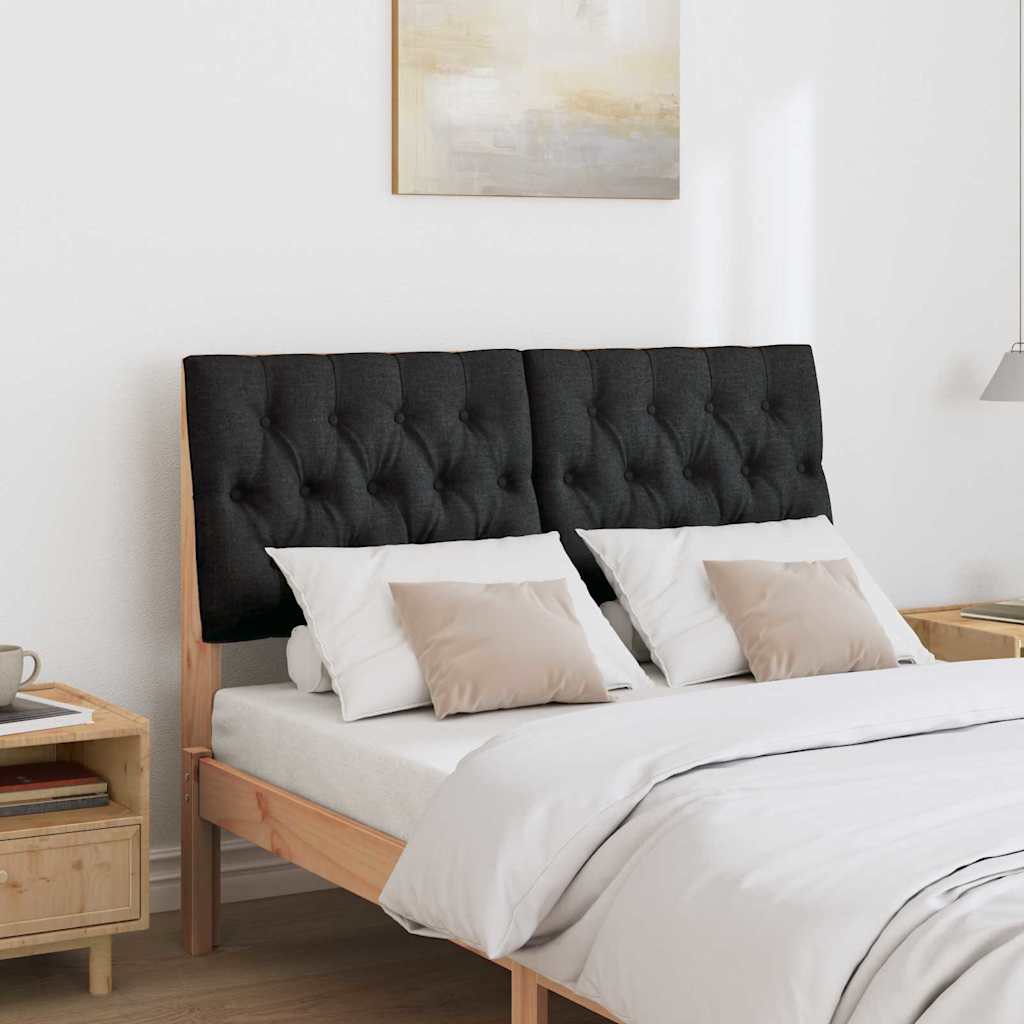 vidaXL Gepolstertes Kopfteil Schwarz 120 cm Massives Kiefernholz