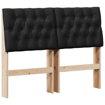 vidaXL Gepolstertes Kopfteil Schwarz 120 cm Massives Kiefernholz