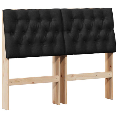 vidaXL Gepolstertes Kopfteil Schwarz 120 cm Massives Kiefernholz