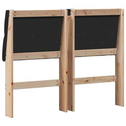 vidaXL Gepolstertes Kopfteil Schwarz 120 cm Massives Kiefernholz