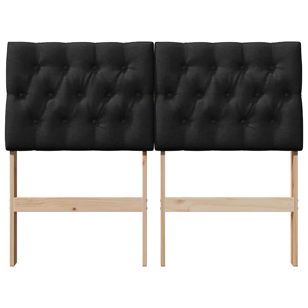 vidaXL Gepolstertes Kopfteil Schwarz 120 cm Massives Kiefernholz