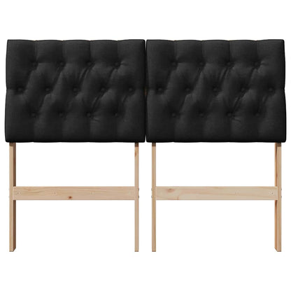 vidaXL Gepolstertes Kopfteil Schwarz 120 cm Massives Kiefernholz