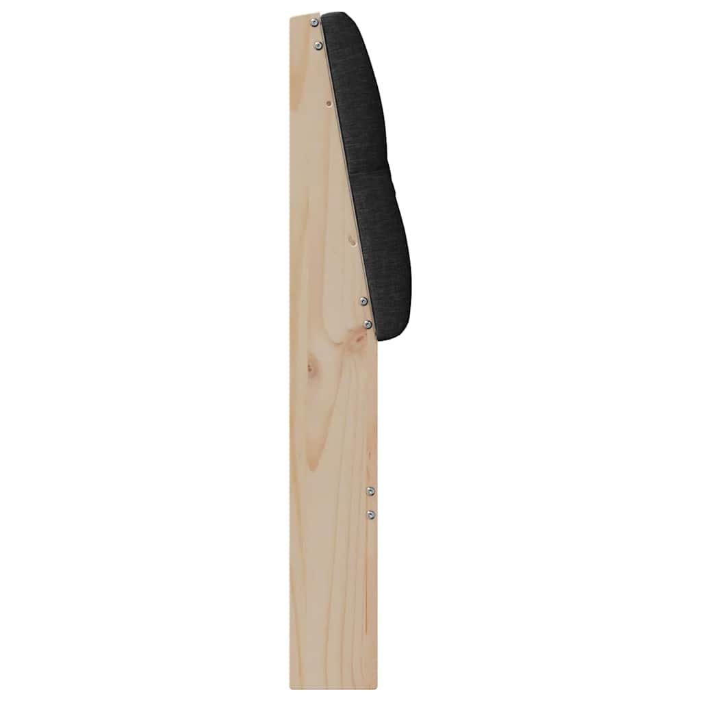 vidaXL Gepolstertes Kopfteil Schwarz 120 cm Massives Kiefernholz