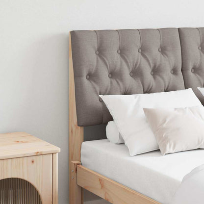 vidaXL Gepolstertes Kopfteil Taupe 120 cm Massives Kiefernholz