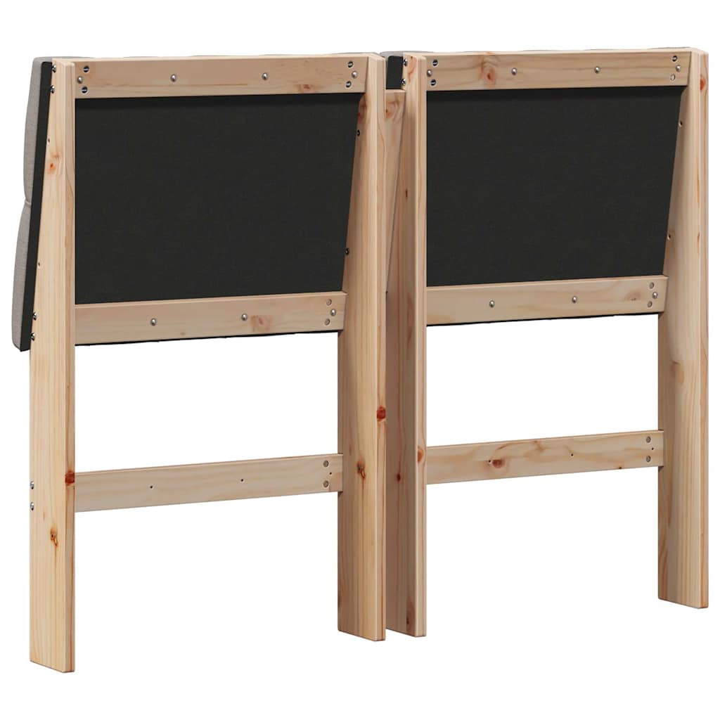vidaXL Gepolstertes Kopfteil Taupe 120 cm Massives Kiefernholz
