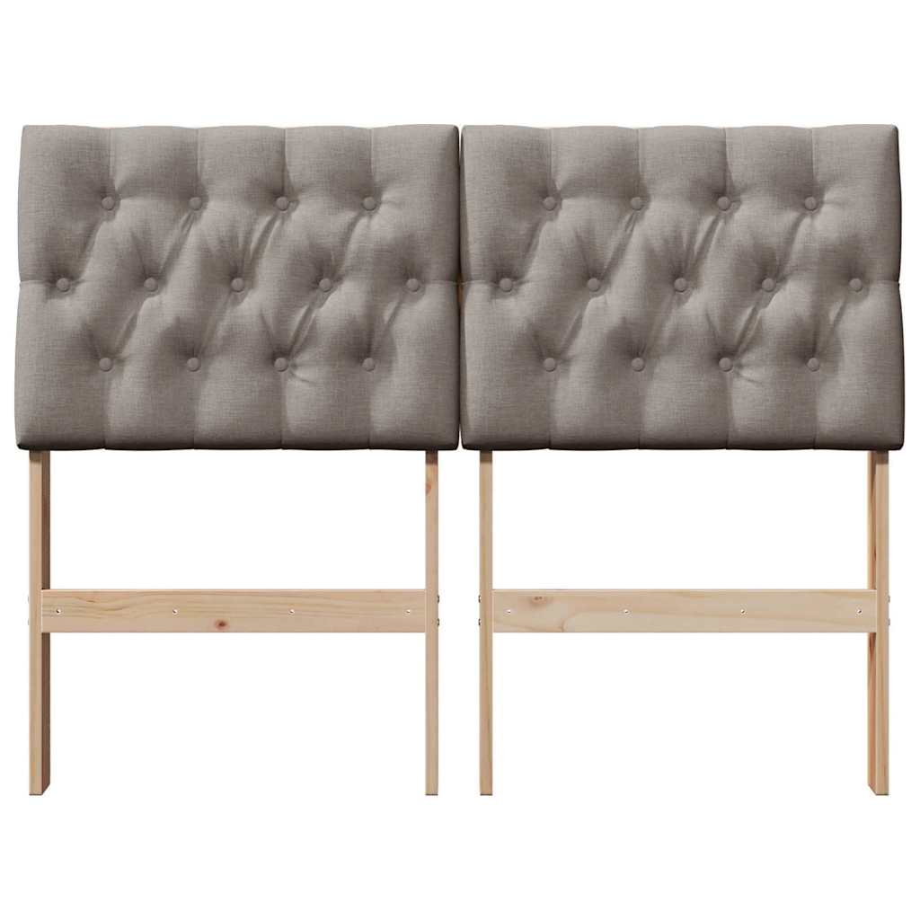 vidaXL Gepolstertes Kopfteil Taupe 120 cm Massives Kiefernholz