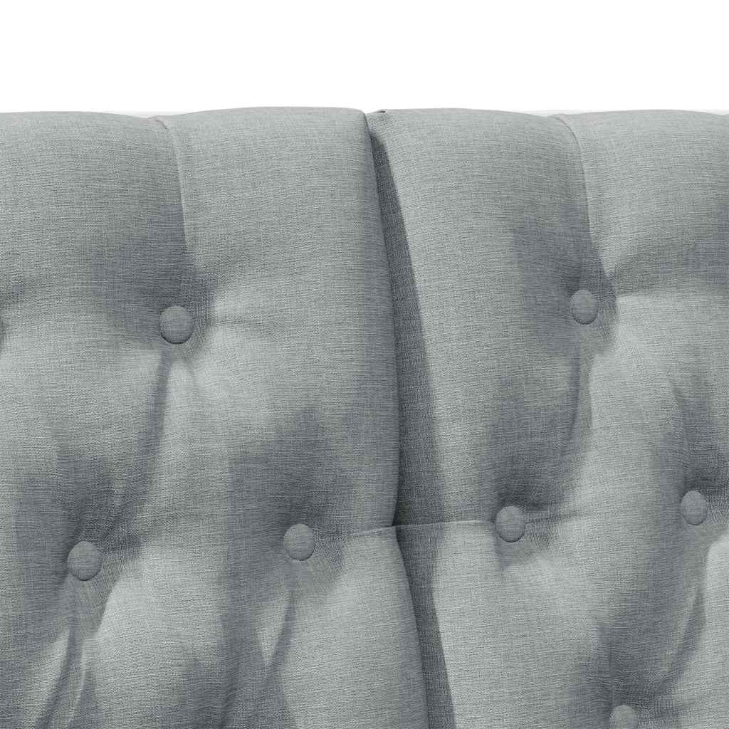 Gepolstertes Kopfteil Hellgrau 120 cm Massives Kiefernholz