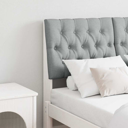 Gepolstertes Kopfteil Hellgrau 120 cm Massives Kiefernholz