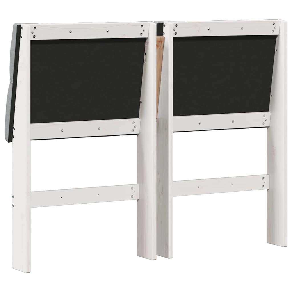 Gepolstertes Kopfteil Hellgrau 120 cm Massives Kiefernholz