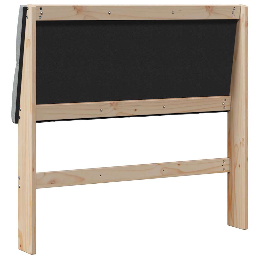 Gepolstertes Kopfteil Hellgrau 100 cm Massives Kiefernholz