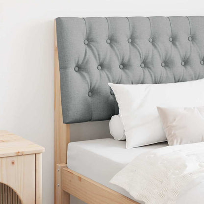 Gepolstertes Kopfteil Hellgrau 90 cm Massives Kiefernholz