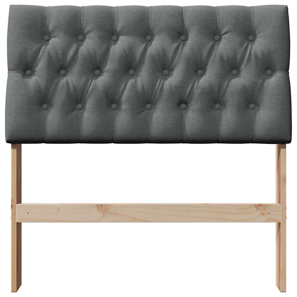 vidaXL Gepolstertes Kopfteil Dunkelgrau 90 cm Massives Kiefernholz