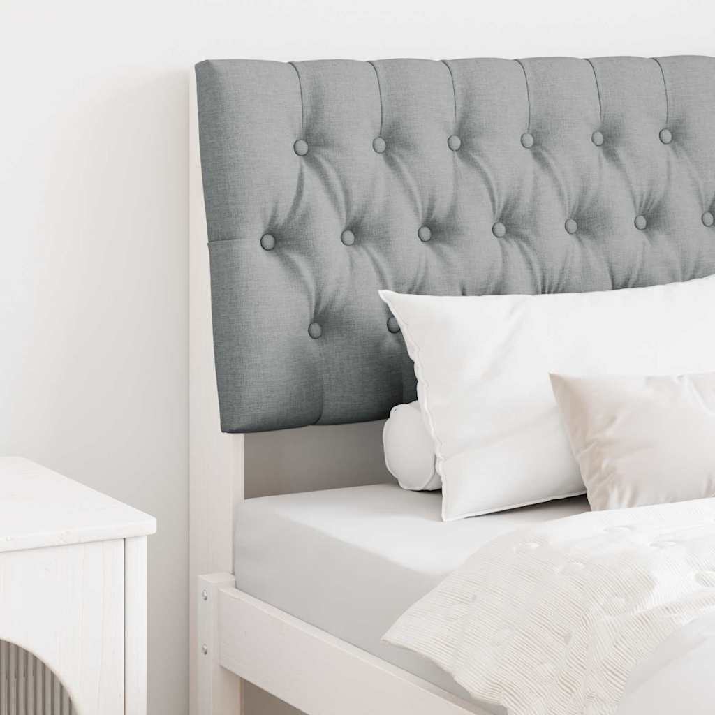 Gepolstertes Kopfteil Hellgrau 90 cm Massives Kiefernholz