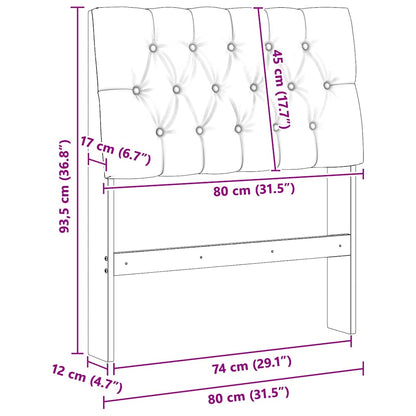 Gepolstertes Kopfteil Dunkelgrau 80 cm Massives Kiefernholz