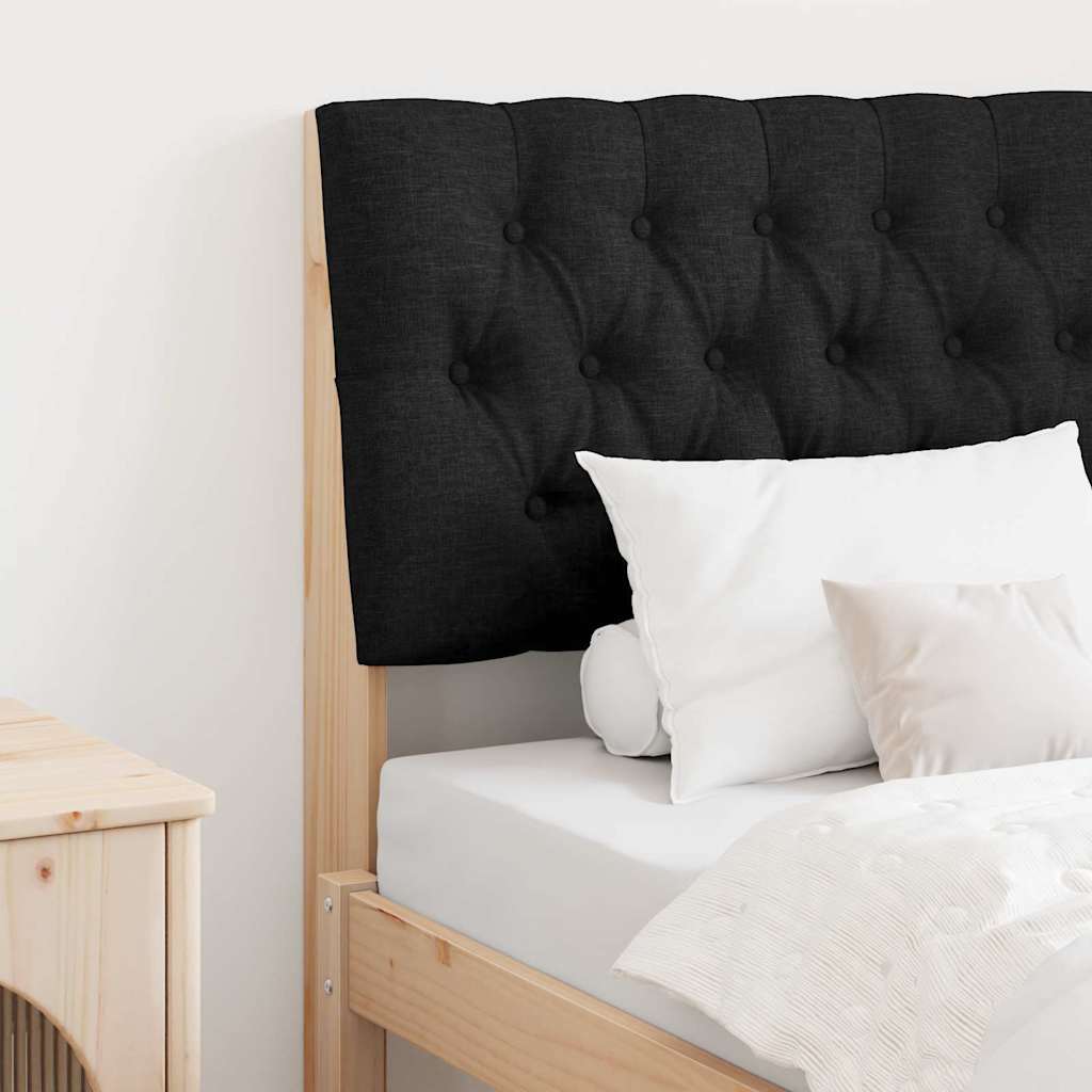 vidaXL Gepolstertes Kopfteil Schwarz 80 cm Massives Kiefernholz