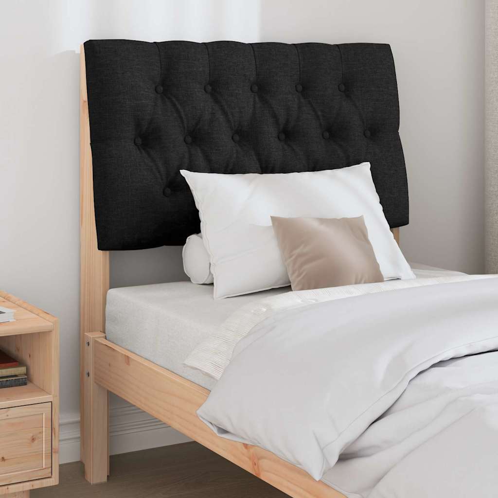 vidaXL Gepolstertes Kopfteil Schwarz 80 cm Massives Kiefernholz
