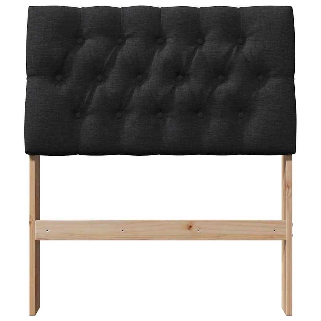 vidaXL Gepolstertes Kopfteil Schwarz 80 cm Massives Kiefernholz