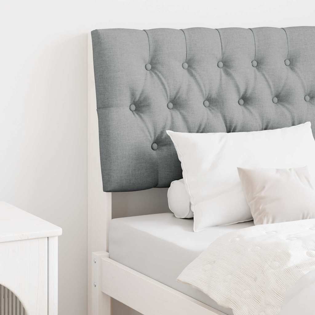 Gepolstertes Kopfteil Hellgrau 80 cm Massives Kiefernholz