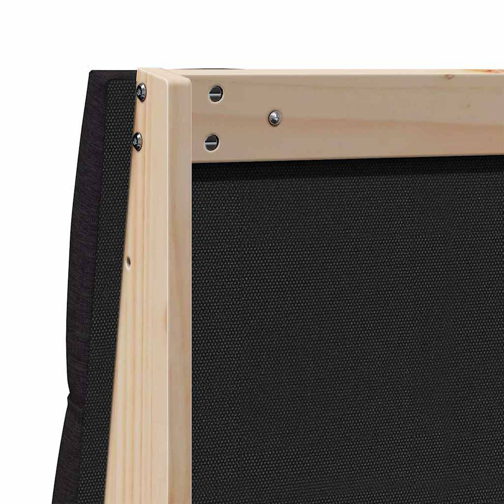 Gepolstertes Kopfteil Schwarz 75 cm Massives Kiefernholz