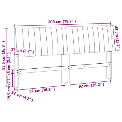 Gepolstertes Kopfteil Taupe 200 cm Massives Kiefernholz