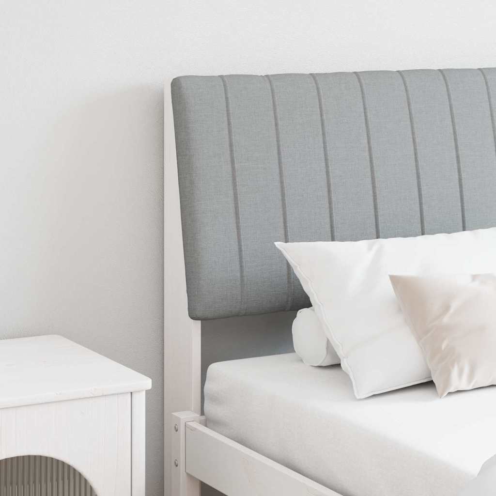 Gepolstertes Kopfteil Hellgrau 200 cm Massives Kiefernholz