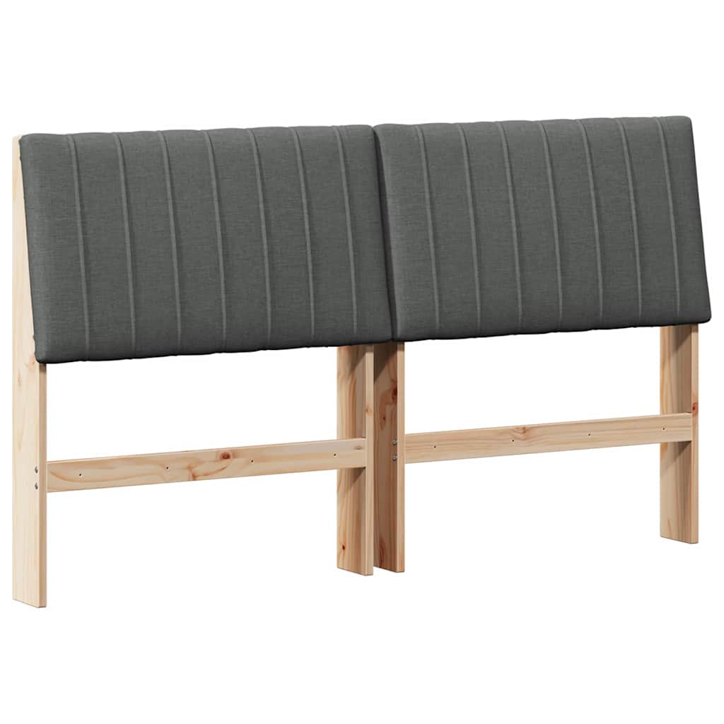 Gepolstertes Kopfteil Dunkelgrau 160 cm Massives Kiefernholz