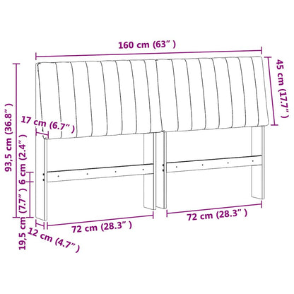 vidaXL Gepolstertes Kopfteil Taupe 160 cm Massives Kiefernholz