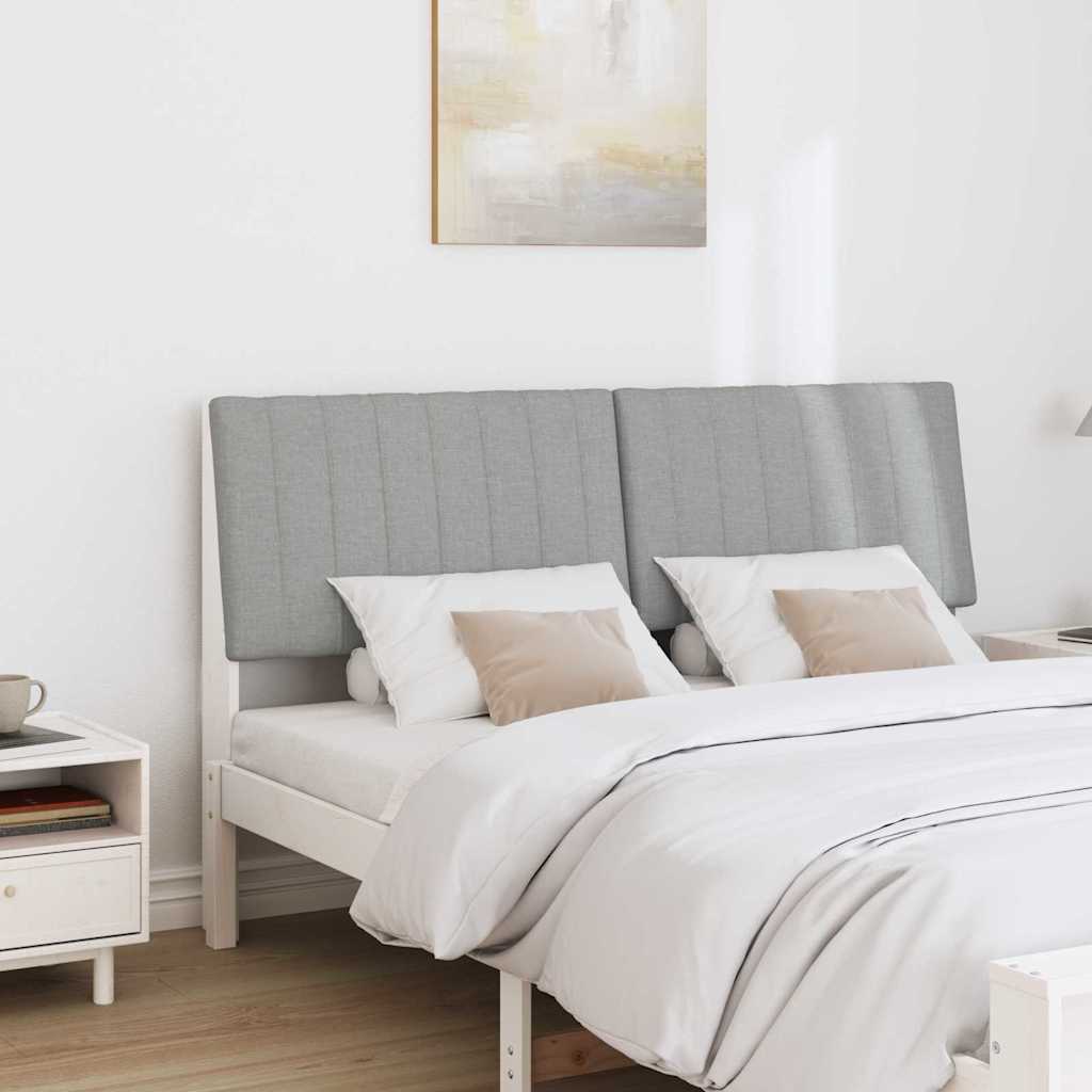 Gepolstertes Kopfteil Hellgrau 160 cm Massives Kiefernholz