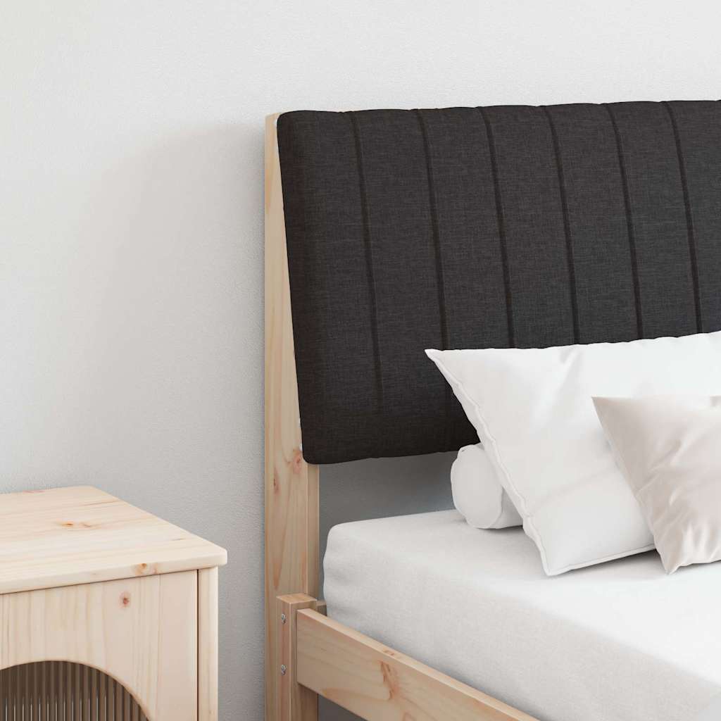 vidaXL Gepolstertes Kopfteil Schwarz 150 cm Massives Kiefernholz