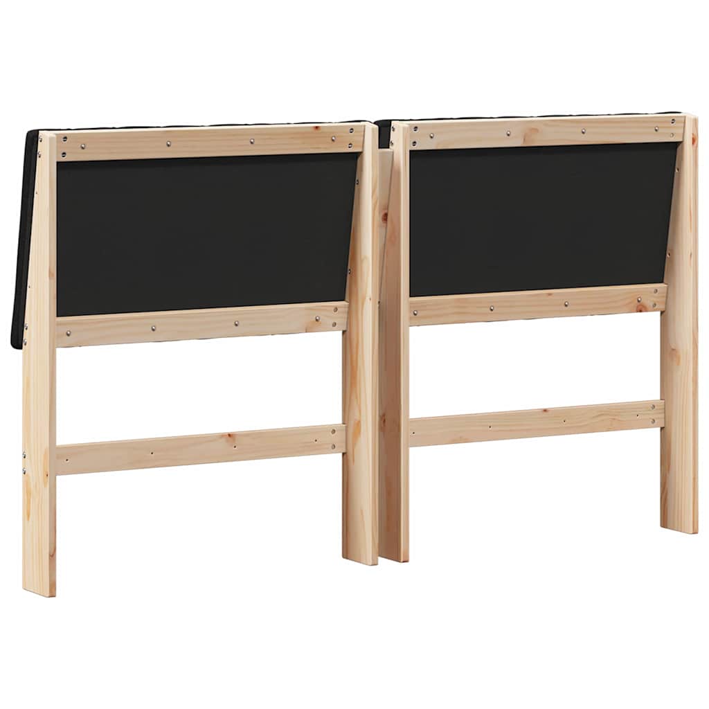 vidaXL Gepolstertes Kopfteil Schwarz 150 cm Massives Kiefernholz