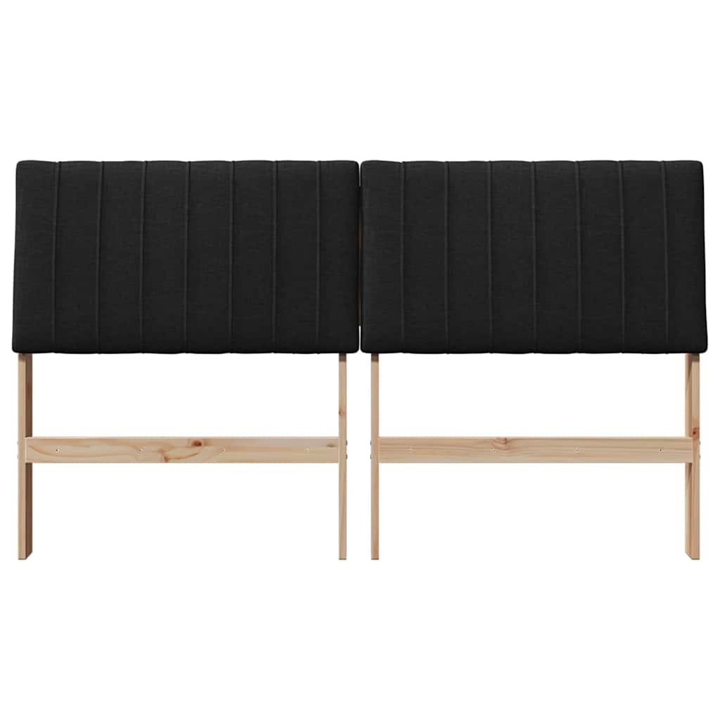 vidaXL Gepolstertes Kopfteil Schwarz 150 cm Massives Kiefernholz