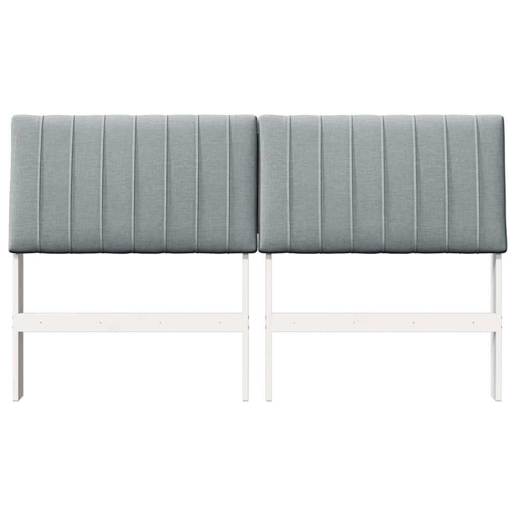 Gepolstertes Kopfteil Hellgrau 150 cm Massives Kiefernholz