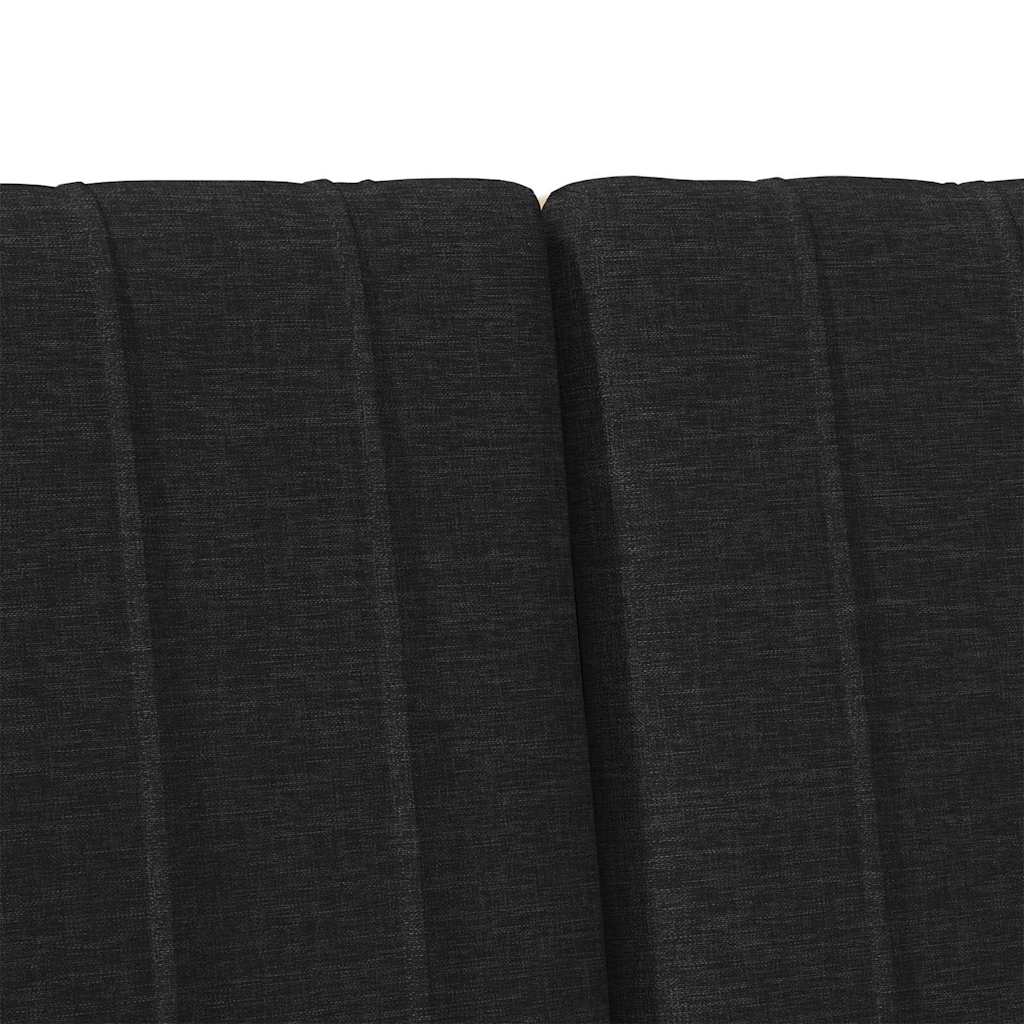 Gepolstertes Kopfteil Schwarz 140 cm Massives Kiefernholz