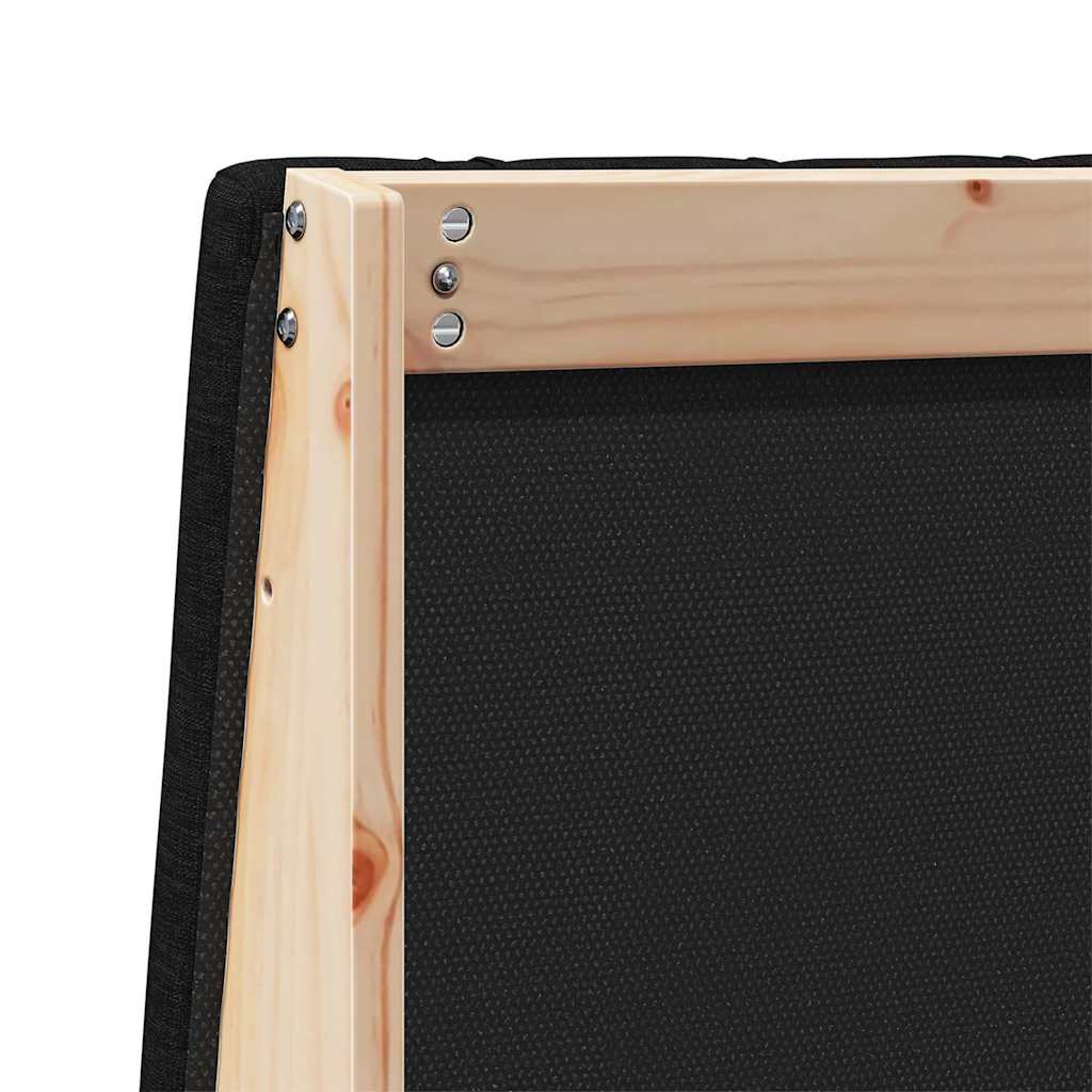 Gepolstertes Kopfteil Schwarz 140 cm Massives Kiefernholz