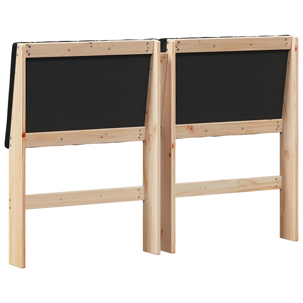 Gepolstertes Kopfteil Schwarz 140 cm Massives Kiefernholz