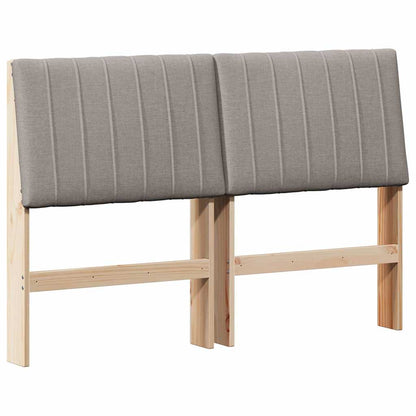 vidaXL Gepolstertes Kopfteil Taupe 140 cm Massives Kiefernholz