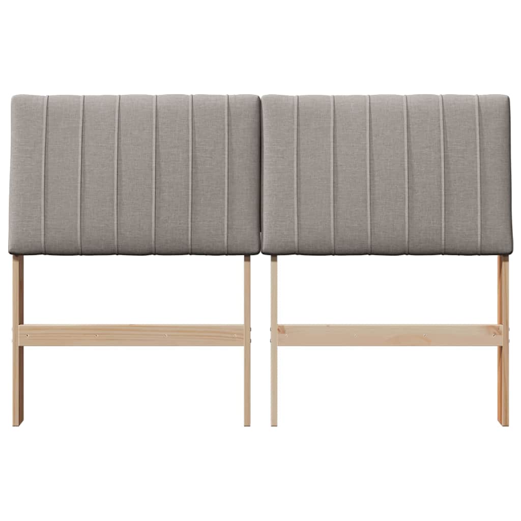 vidaXL Gepolstertes Kopfteil Taupe 140 cm Massives Kiefernholz