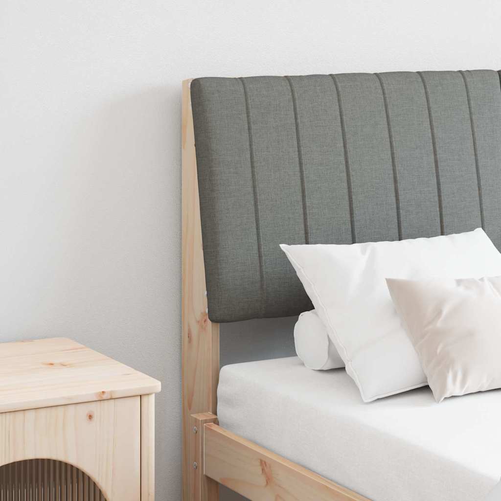 Gepolstertes Kopfteil Dunkelgrau 135 cm Massives Kiefernholz