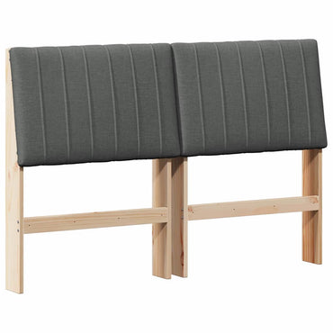 vidaXL Gepolstertes Kopfteil Dunkelgrau 135 cm Massives Kiefernholz
