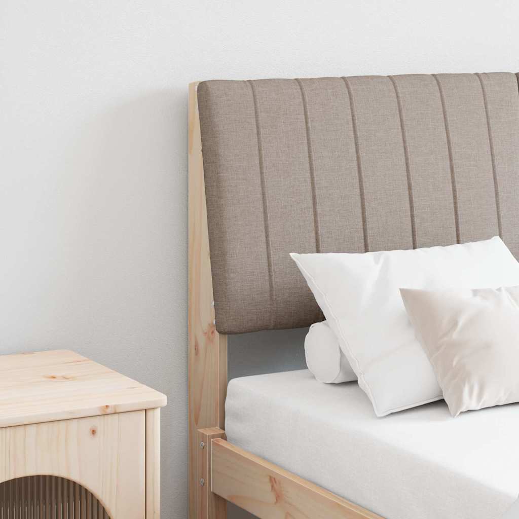 vidaXL Gepolstertes Kopfteil Taupe 135 cm Massives Kiefernholz