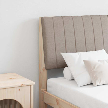 vidaXL Gepolstertes Kopfteil Taupe 135 cm Massives Kiefernholz