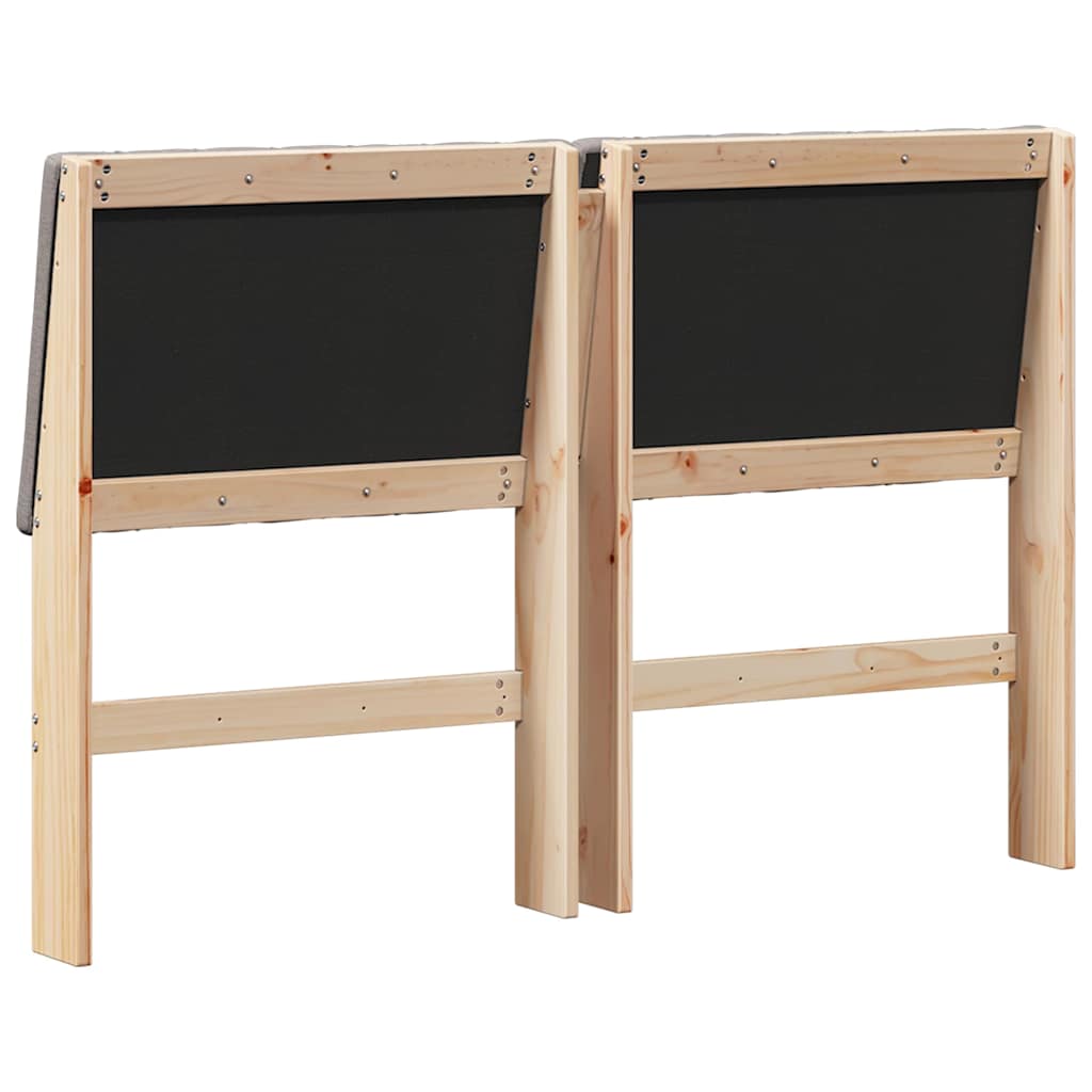 vidaXL Gepolstertes Kopfteil Taupe 135 cm Massives Kiefernholz