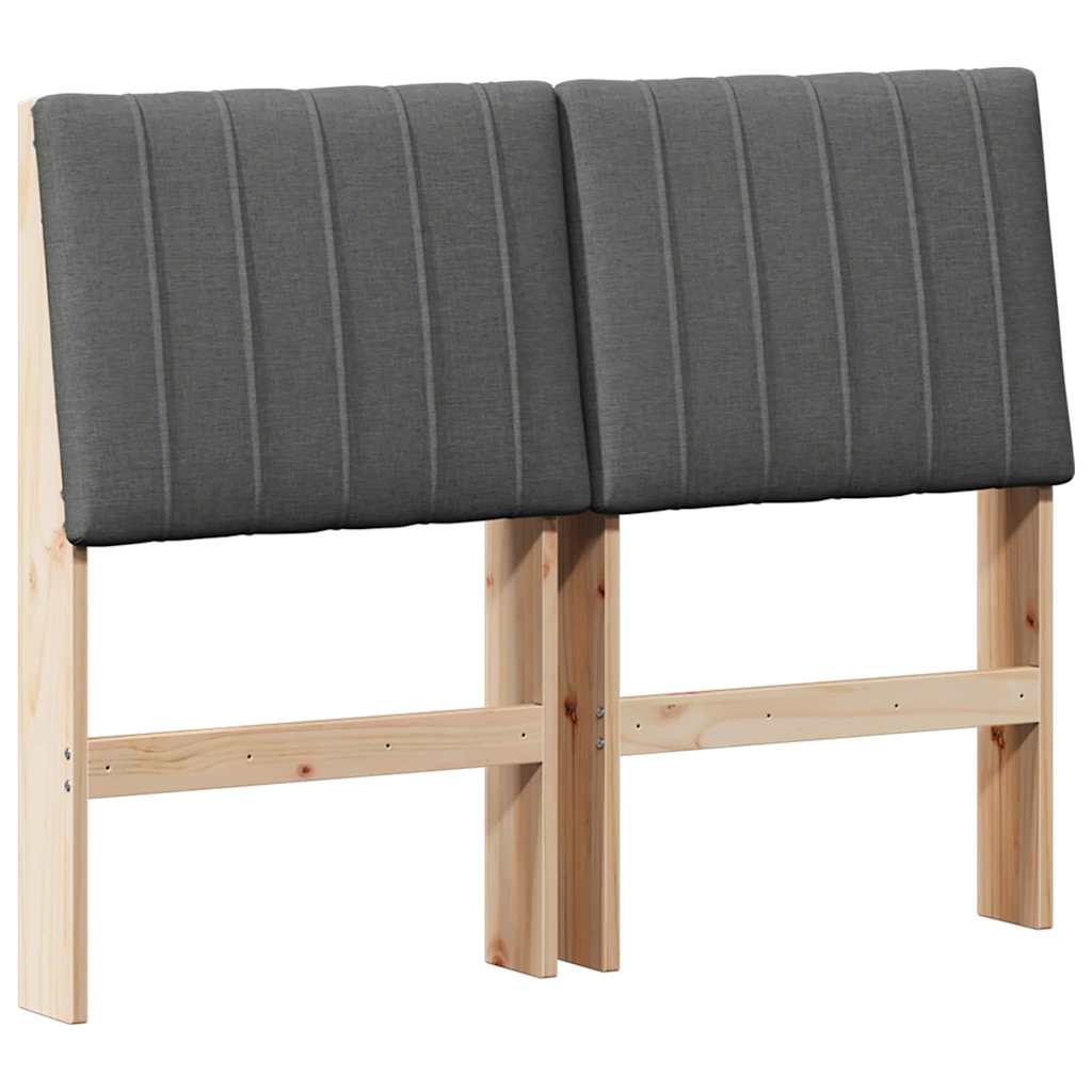 Gepolstertes Kopfteil Dunkelgrau 120 cm Massives Kiefernholz