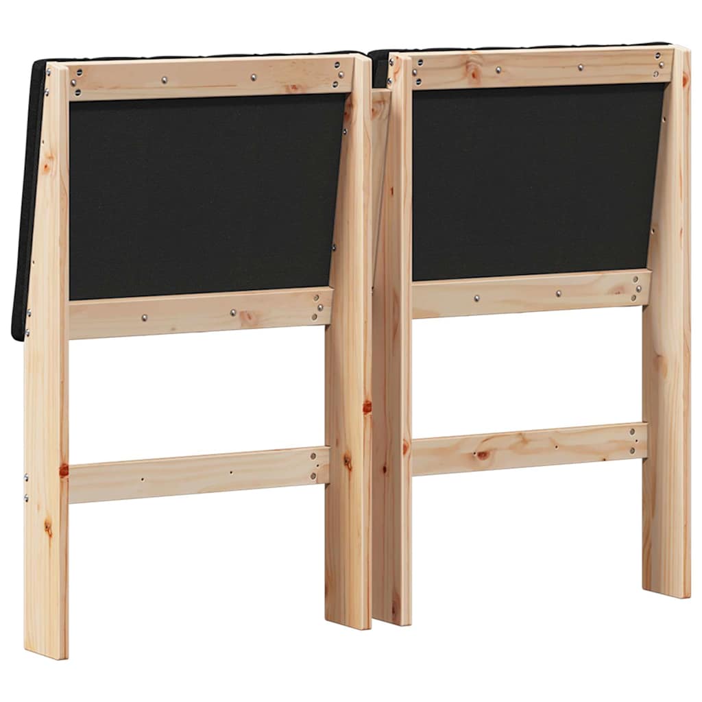 Gepolstertes Kopfteil Schwarz 120 cm Massives Kiefernholz