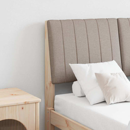 vidaXL Gepolstertes Kopfteil Taupe 120 cm Massives Kiefernholz